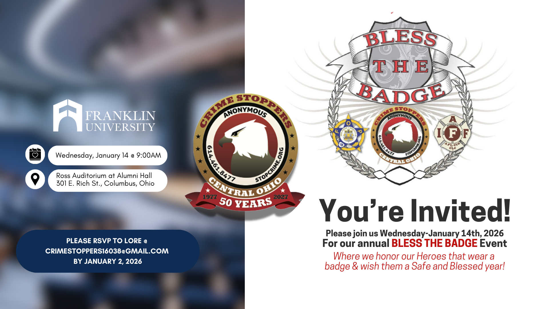 Bless the badge Wednesday, January 14, 2026