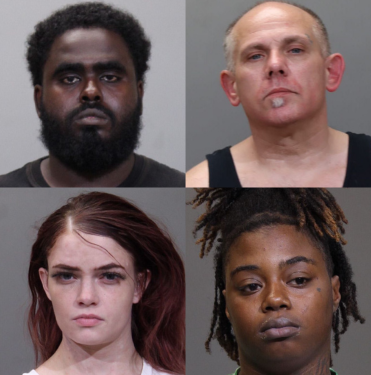 on four separate felony warrants from incidents 